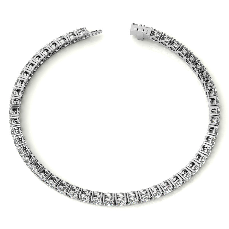 Set of Three 6ctw Created Moissanite Tennis Bracelets – 3mm Stones – 14K Gold Overlay in White, Yellow & Rose Gold