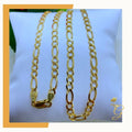 14K Real Solid Gold Chain - Mens Solid Figaro Chain 24” 4.7MM Width